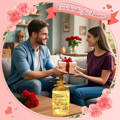 LED Flaschenlicht Geschenk für Frauen - Schön, dass es Dich