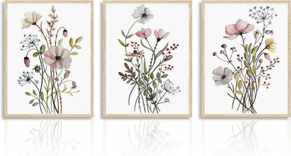 Botanische Wandbilder Blumen Leinwandbilder Set 30x40 Ungerahmt