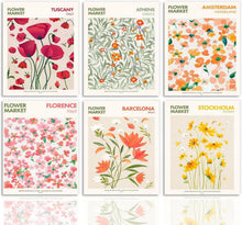 Vintage Botanische Leinwandbilder Wanddekoration 20x25cm, 6er Set