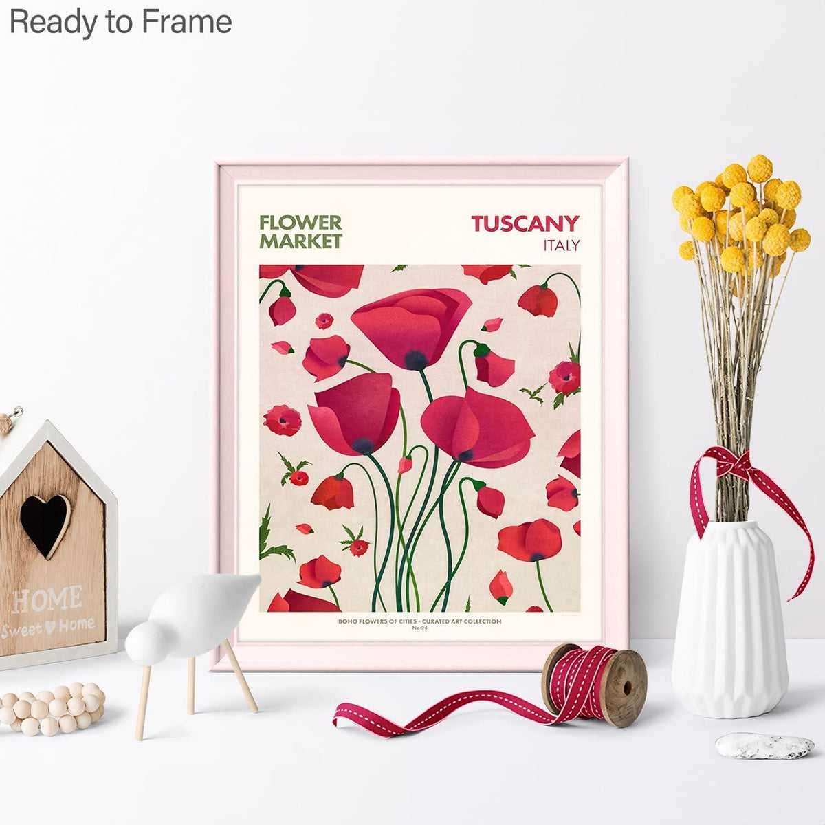 Blumen Vintage Botanische Leinwandbilder für Schlafzimmer