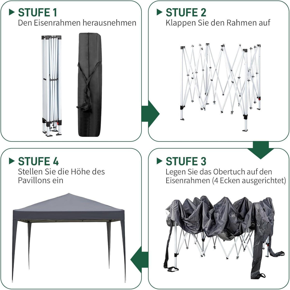 3x3m Faltpavillon – Stabil, Wasserdicht & UV-Schutz