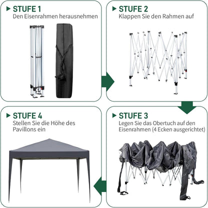 3x3m Faltpavillon – Stabil, Wasserdicht & UV-Schutz