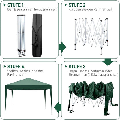 3x3m Faltpavillon – Stabil, Wasserdicht & UV-Schutz für Garten & Party