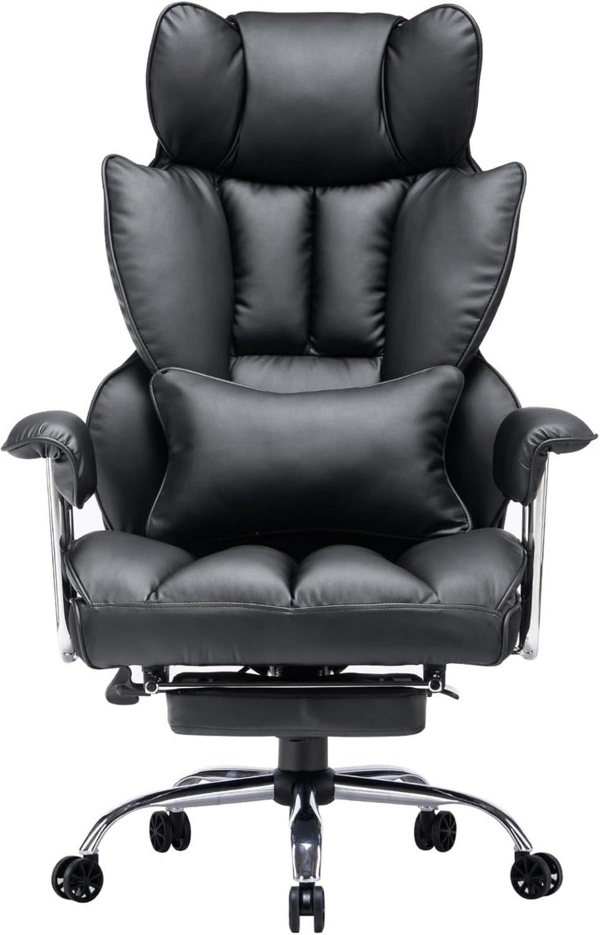 Ergonomischer Bürostuhl mit Fußstütze und Lendenwirbelstütze