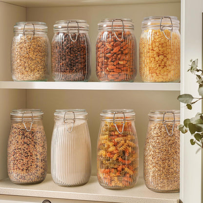 Einmachgläser 1L Bügelverschluss 3er-Set - Gestreift - Vorratsgläser - Konserven