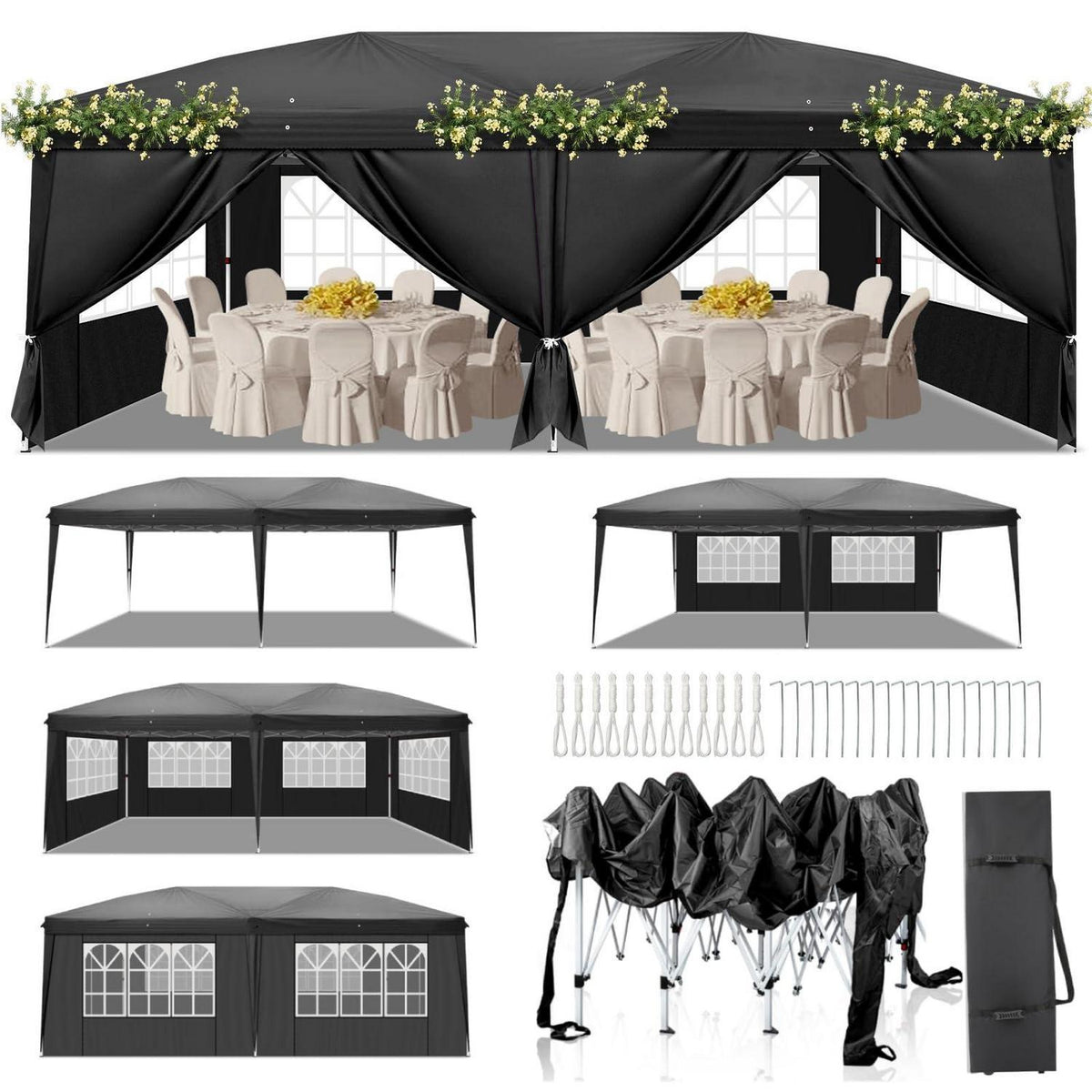 Faltpavillon 3x6m – Wasserdicht & Winterfest für Garten & Party