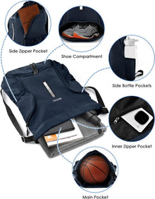 Sportbeutel mit Schuhfach und reflektierendem Streifen