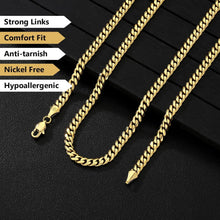 Edelstahl Panzerkette Diamantschliff 14K Gold Cuban Link