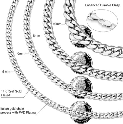 Herren Panzerkette 5mm Edelstahl mit Diamantschliff, 14K vergoldet 55.9cm