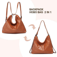 Eleganter Damen Rucksack aus PU-Leder 2-in-1 Modern Hobo