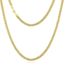 Edelstahl Panzerkette mit Diamantschliff 14K Gold Cuban Chain