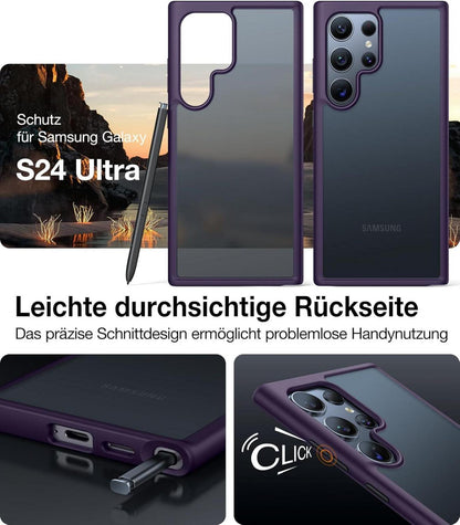 TORRAS Galaxy S24 Ultra Hülle Stoßfest Militärischer Schutz 5G Lila
