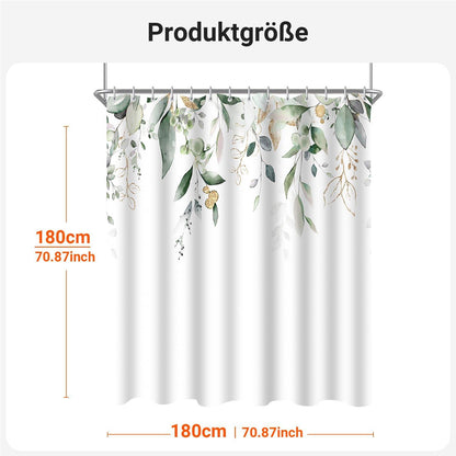 Duschvorhang Goldene Blätter 180x180cm Antischimmel Polyester Textil