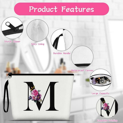 Aucuu Damen Kosmetiktasche Leinwand Make-up Organizer Groß Kapazität