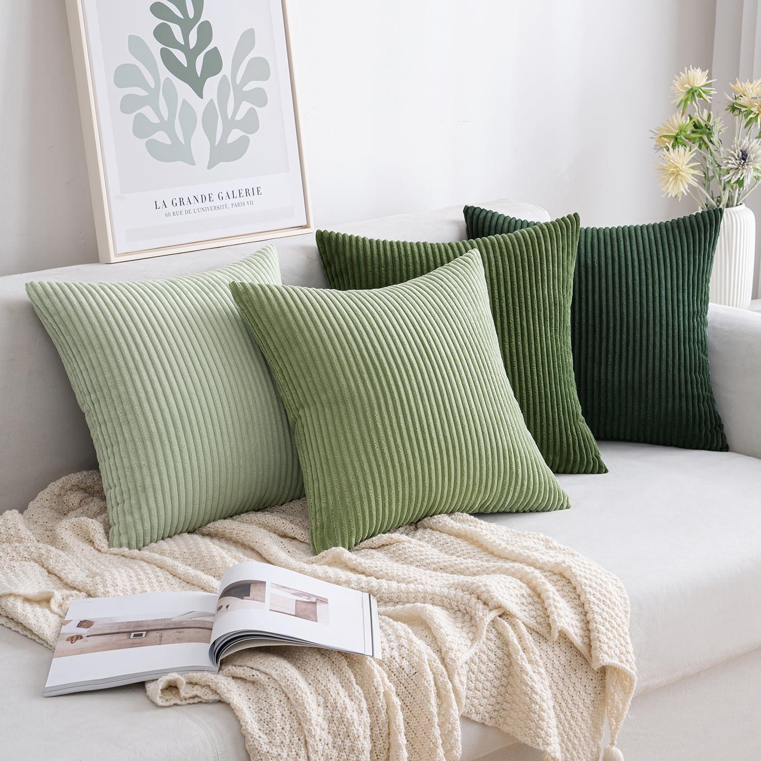 4er Set Kordsamt Kissenbezug 40x40 cm Weich Sofa Schlafzimmer Büro