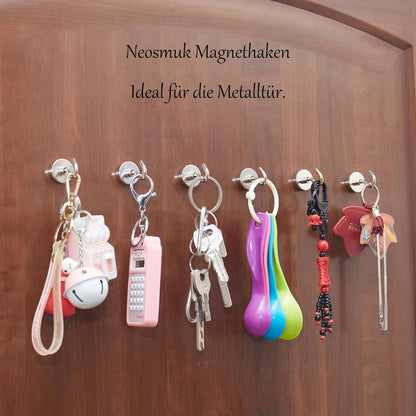 Neosmuk Magnethaken 15kg Hochleistungsmagnet Haken Kühlschrank Vorhang 10er Pack