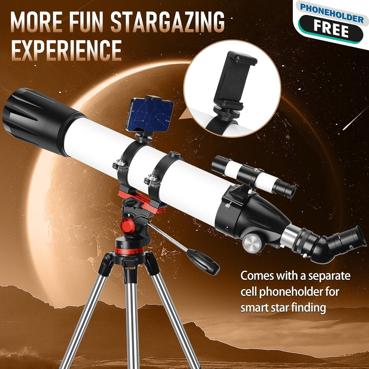 Teleskop Astronomie 90mm Öffnung 800 für Erwachsene und Kinder