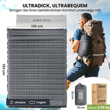 Isomatte Selbstaufblasend Doppel Ultraleicht 2 Personen 12CM