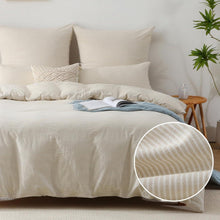SOULFUL Bettwäsche Gestreift 135x200 Beige 2tlg. 100% Baumwolle ÖKOTEX