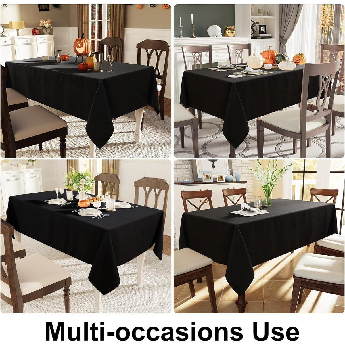 Abwaschbare Tischdecke Rechteckig 130x160 cm – Schwarz