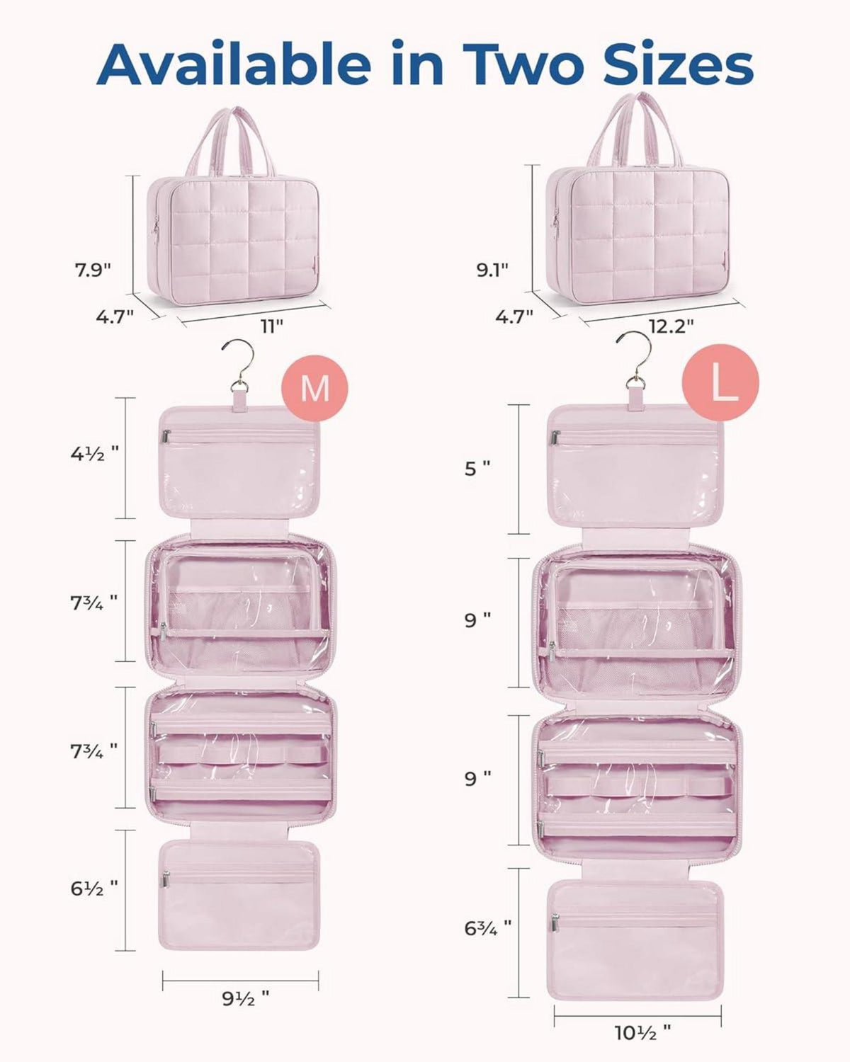 BAGSMART Kulturbeutel Aufhängen Damen Groß Kosmetik Organizer Pink