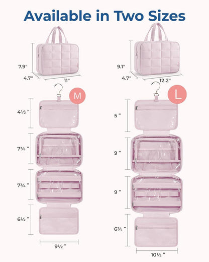 BAGSMART Kulturbeutel Aufhängen Damen Groß Kosmetik Organizer Pink
