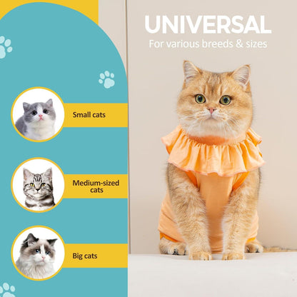 Katzenbody Erholungsanzug Modal Kastration Spay Suit M-Apricot