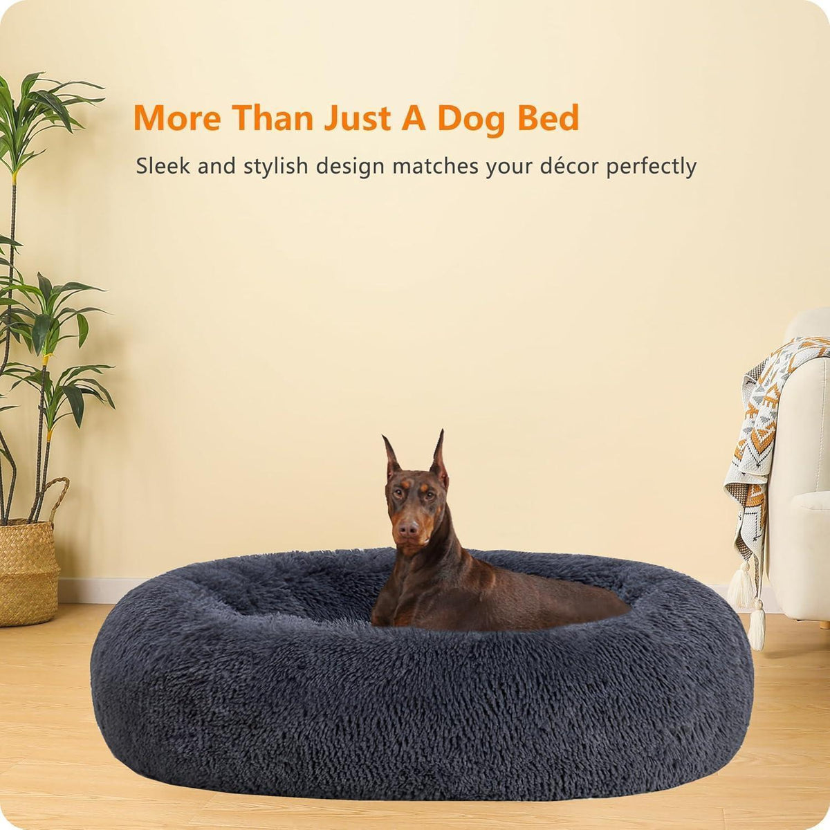 Orthopädisches Hundebett rund, 120cm, Dunkelgrau
