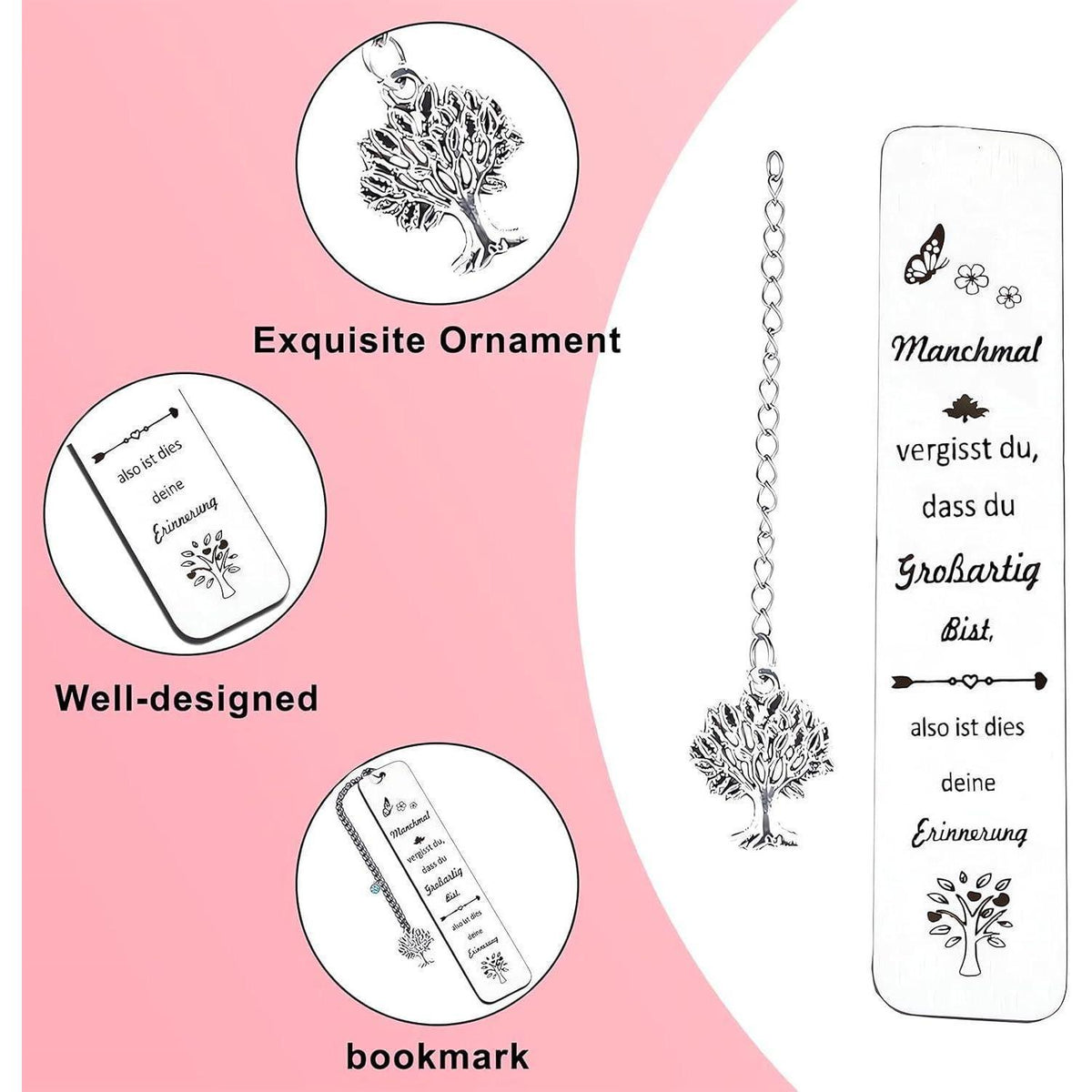 Metall Lesezeichen Lebensbaum | Inspirierendes Geschenk für Frauen