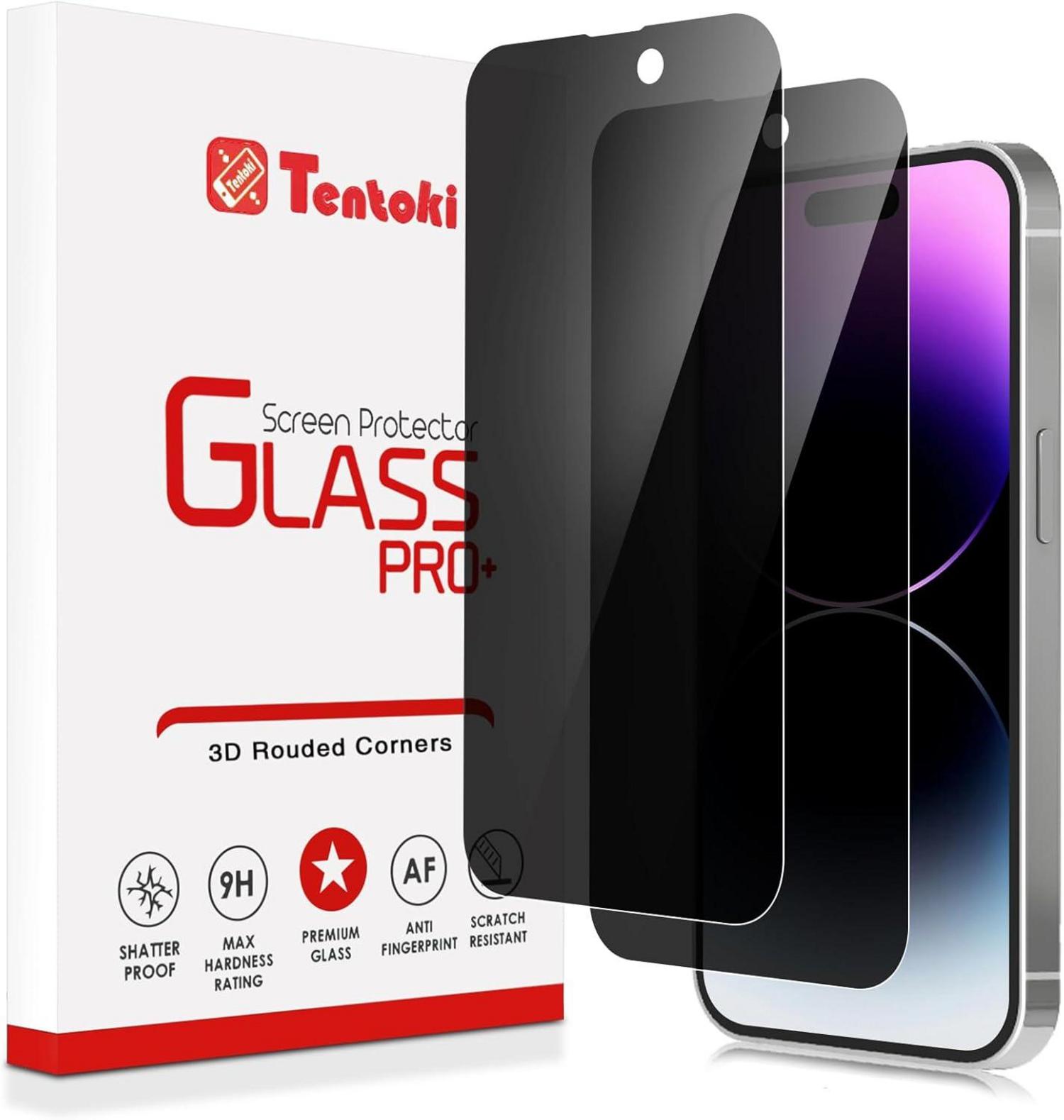Sichtschutz Panzerglas iPhone 14 Pro Max 6,7 Zoll Anti-Spy [2