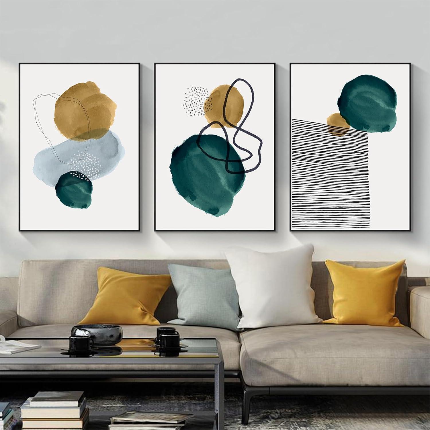 Leinwand Bilder Abstrakt Kunstposter Wohnzimmer Set Schlafzimmer Geometrie 4