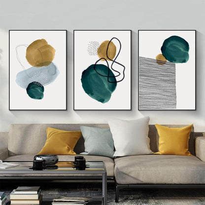 Leinwand Bilder Abstrakt Kunstposter Wohnzimmer Set Schlafzimmer Geometrie 4