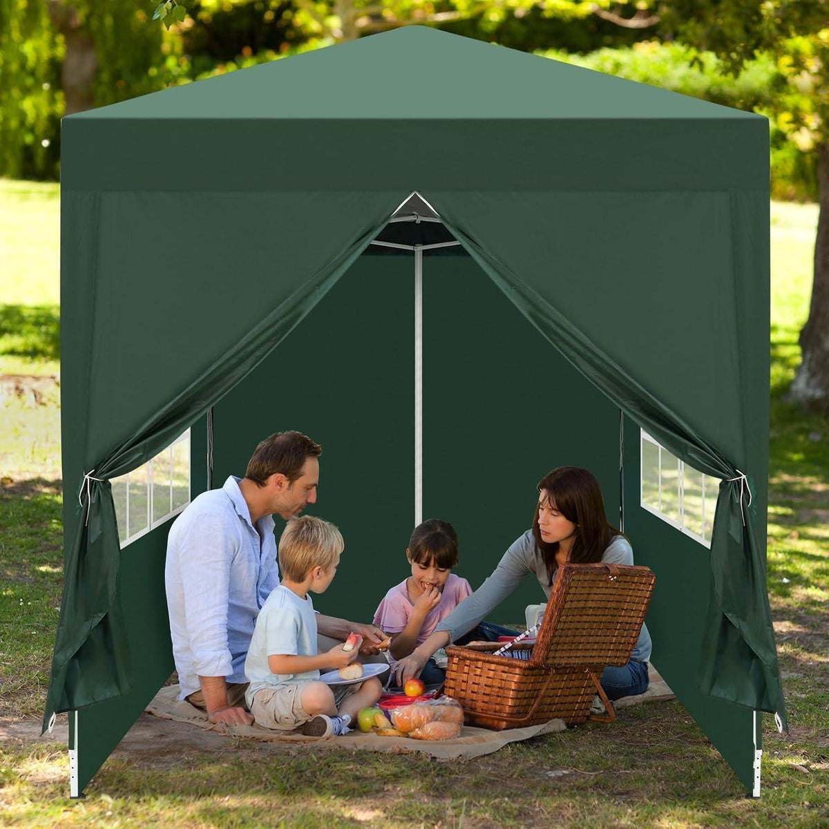 2x2m Faltpavillon mit Seitenteilen – UV-Schutz & Winddicht