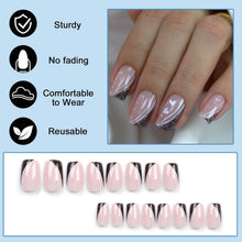 24 Stück Acryl Nägel Valentinstag French Rosa Glänzend Press