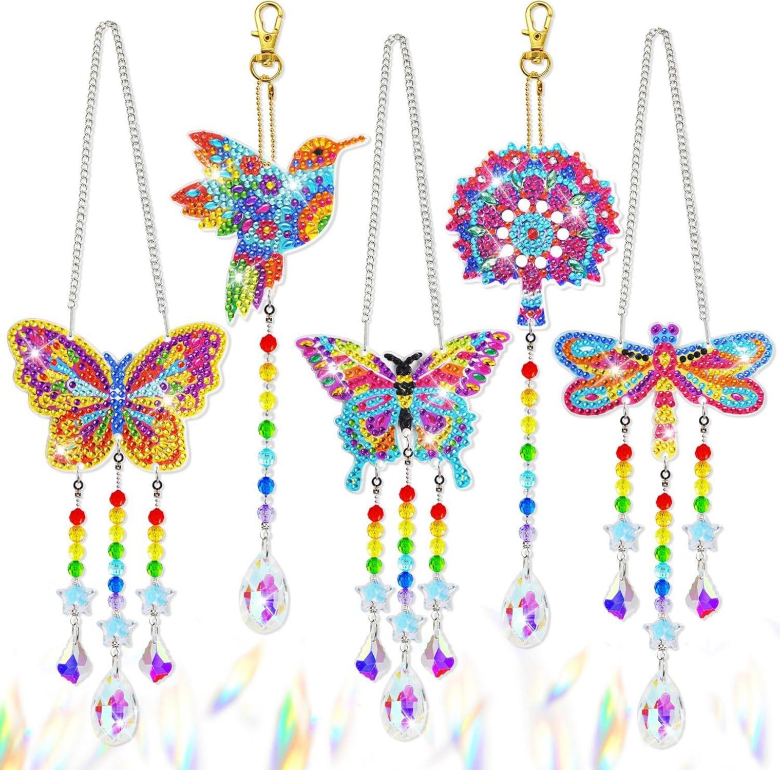 Diamond Painting Windspiel Bastelset Sonnenfänger Schmetterling 5D