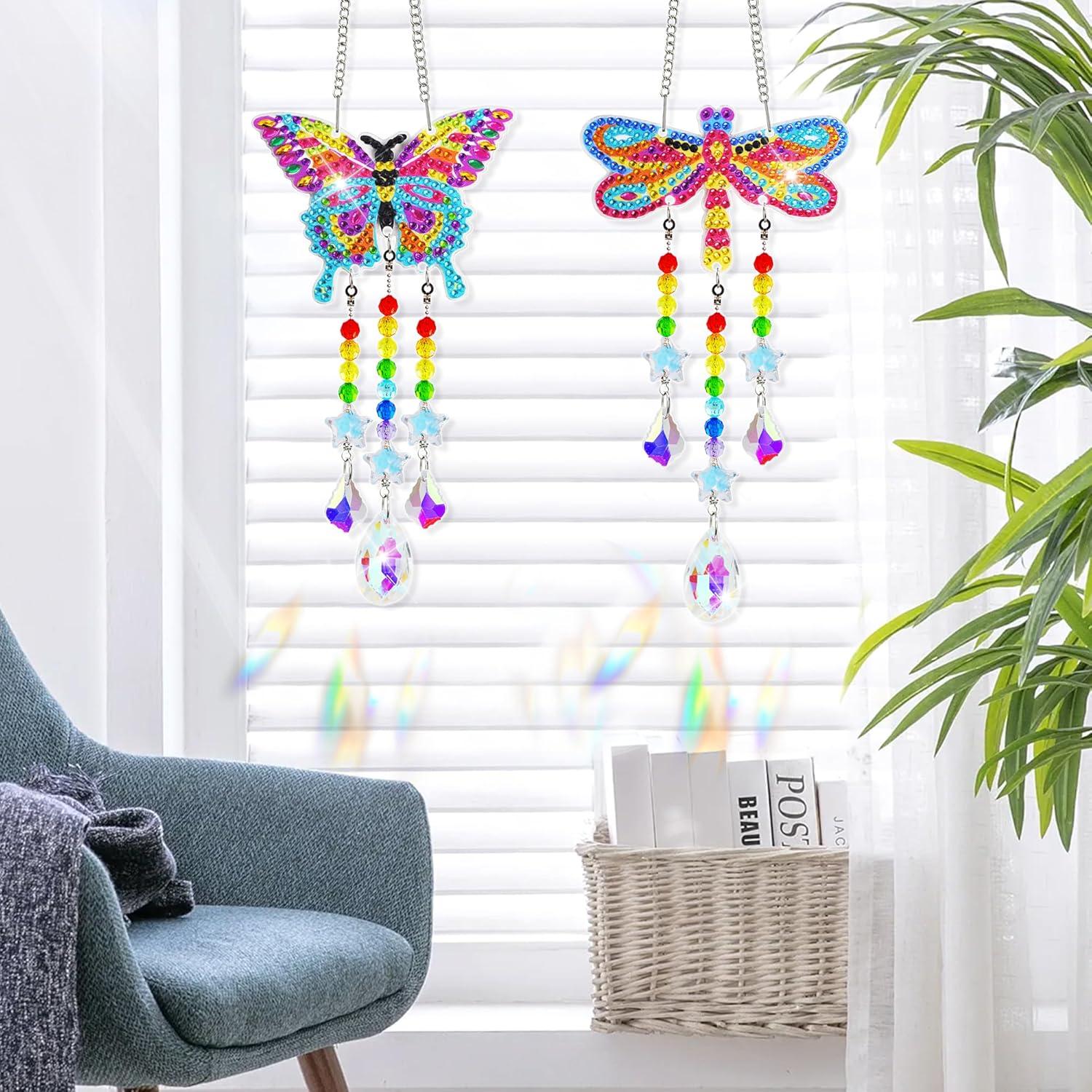 5er Set Diamond Painting Windspiel für Kinder 6-10 Jahre - Sonnenfänger