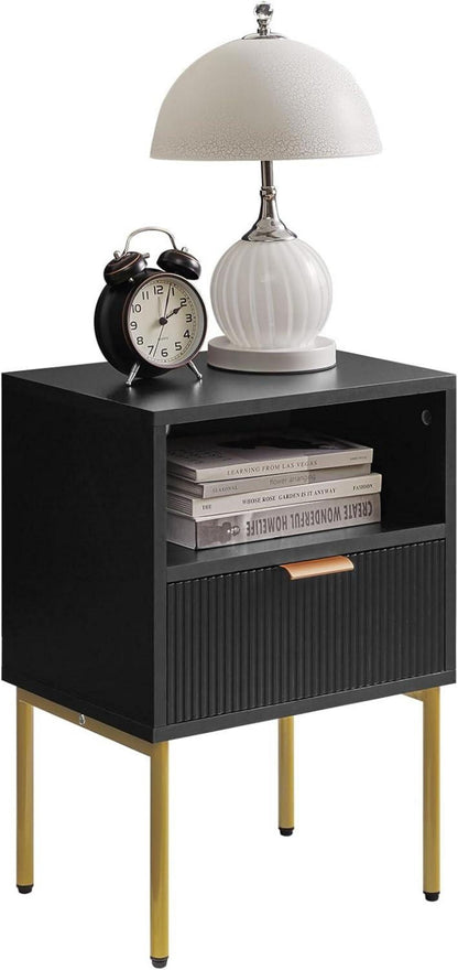 Nachttisch Mid-Century moderner mit Aufbewahrungsschublade