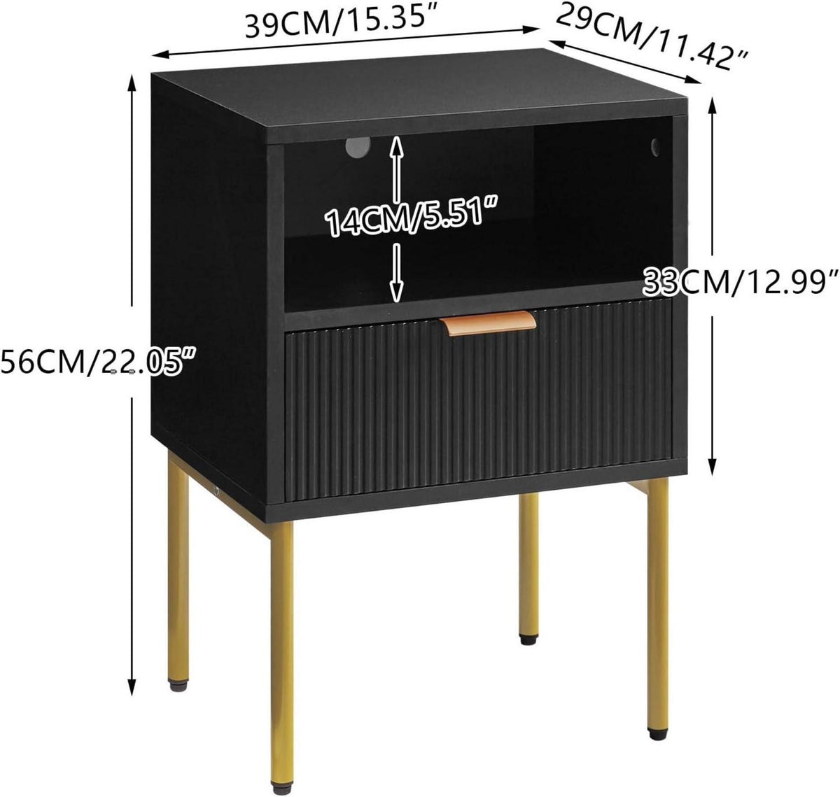 Nachttisch Mid-Century moderner mit Aufbewahrungsschublade