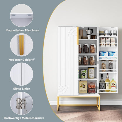 Wohnzimmerschrank mit Regalen – Weißer Küchenvorratsschrank
