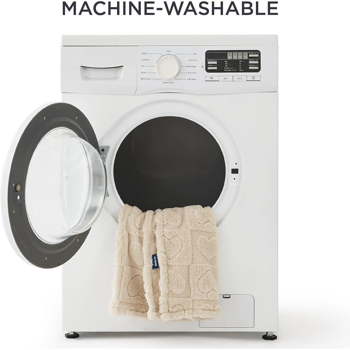 BEDSURE Waschbare Hundedecke Coral Fleece Cremeweiß 203x152cm