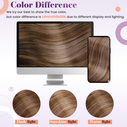 Remy Echthaar Verlängerung Balayage Dunkelbraun-Blond