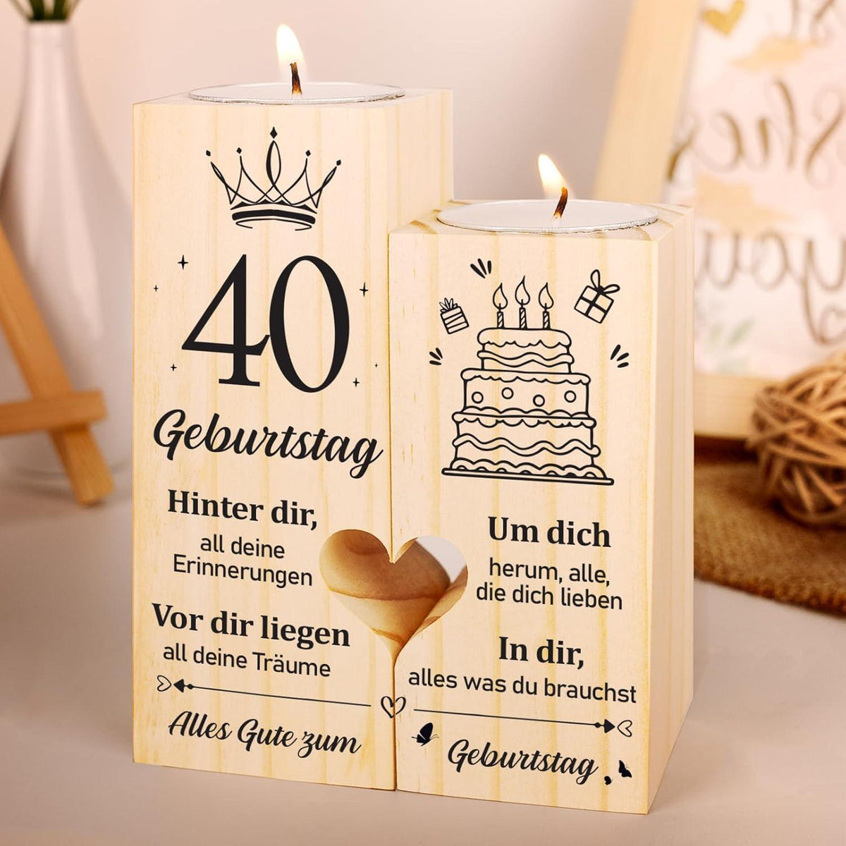 Personalisierter Kerzenständer 40. Geburtstag Geschenk 1985