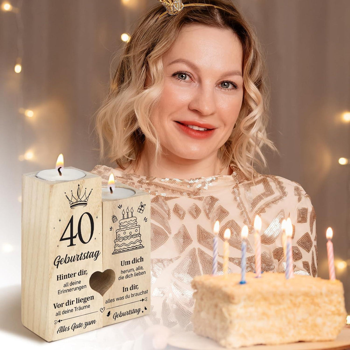 Personalisierter Kerzenständer 40. Geburtstag Geschenk 1985