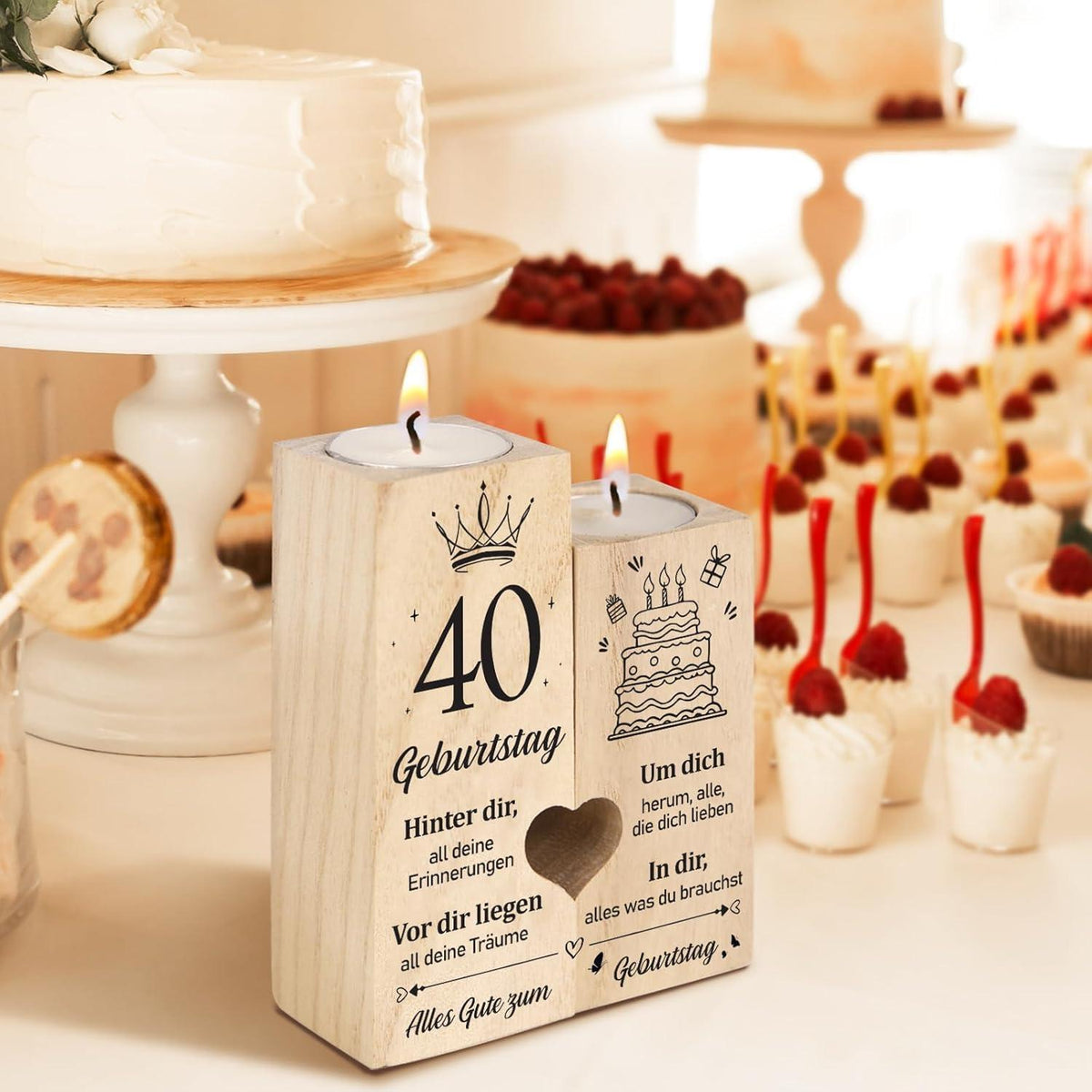 Personalisierter Kerzenständer 40. Geburtstag Geschenk 1985