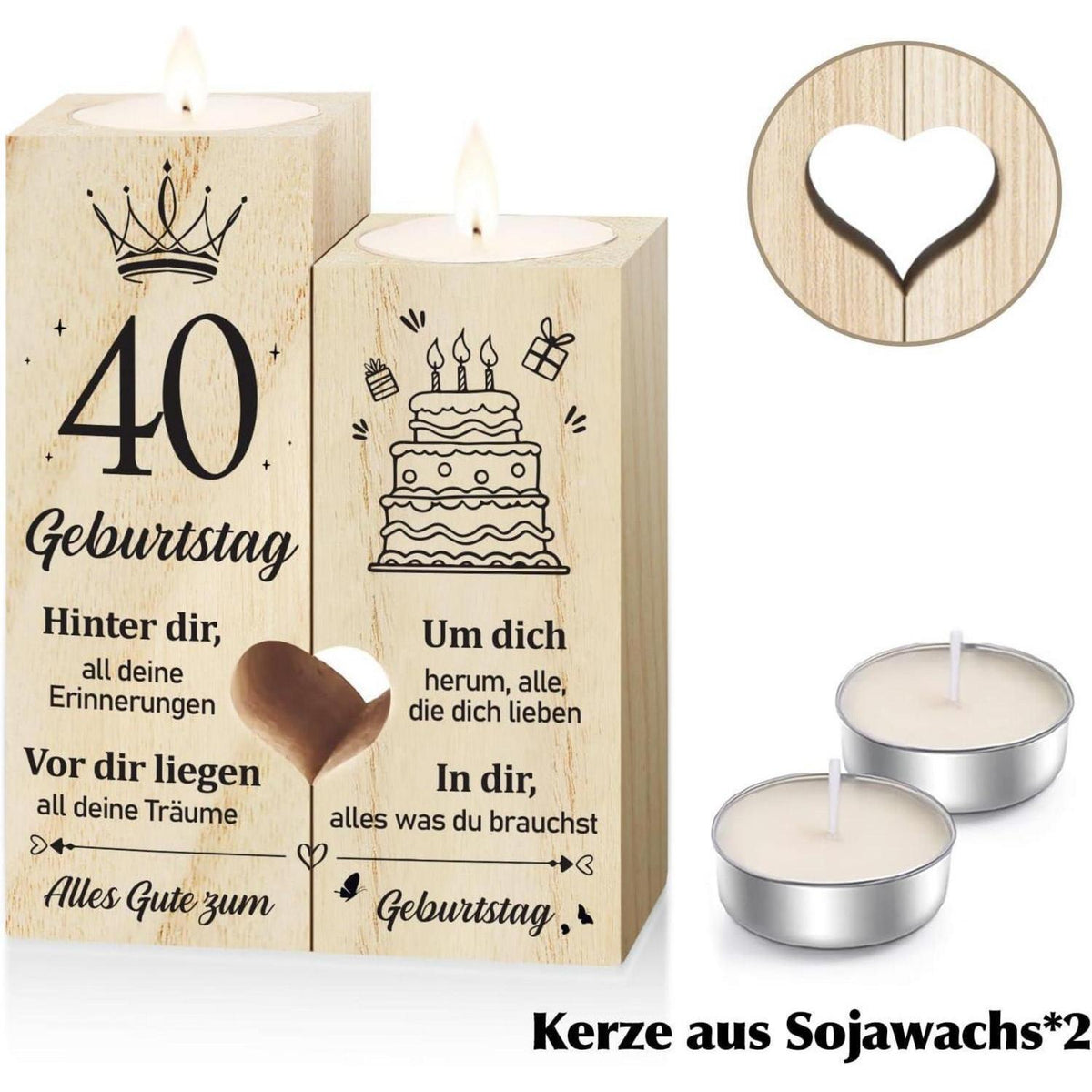 Personalisierter Kerzenständer 40. Geburtstag Geschenk 1985
