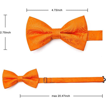 Herren Fliege mit Einstecktuch Set Orange
