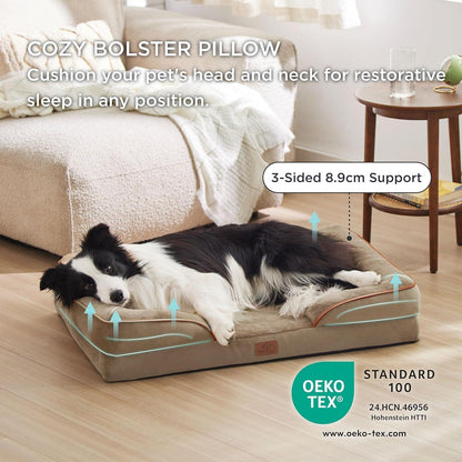 Orthopädisches Hundebett L 89x63cm Haselnussbraun