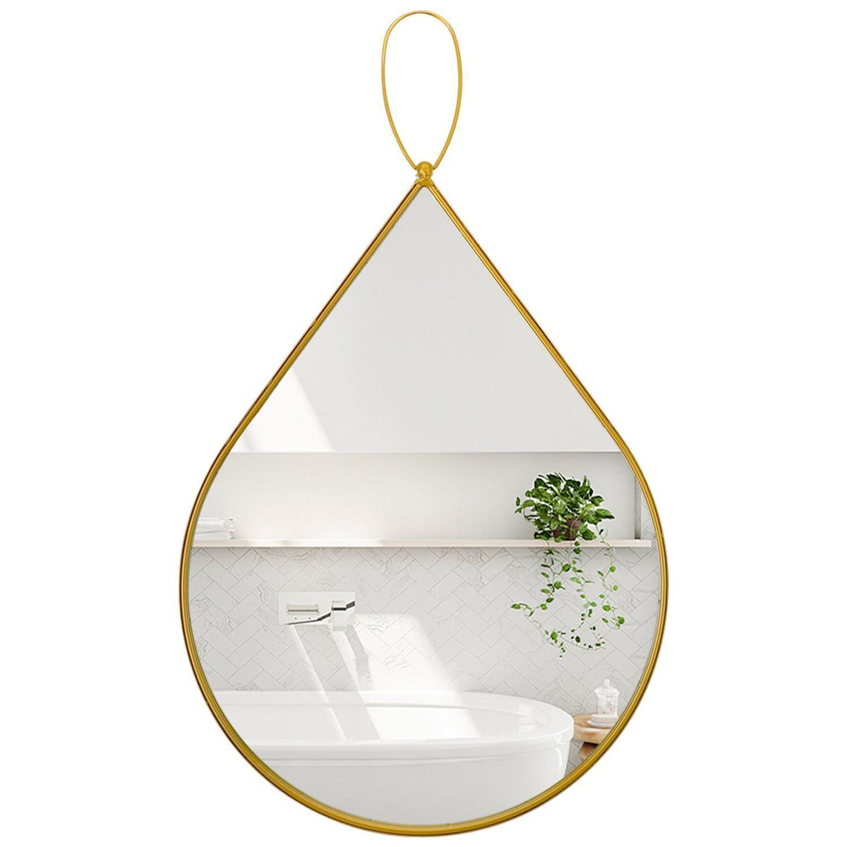 Gold Wandspiegel Modern 65x45 cm Badezimmer Spiegel