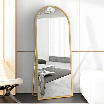 Ganzkörperspiegel Bogenförmig 180x80cm Gold | Stand- & Wandspiegel