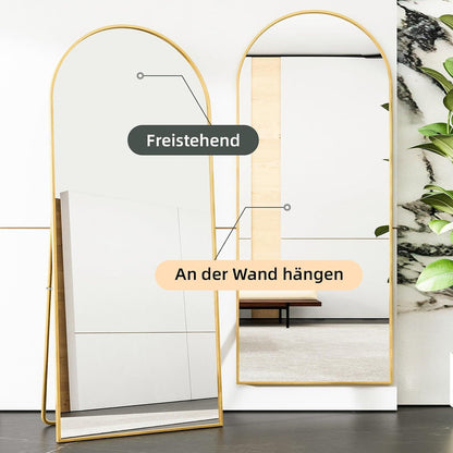 Ganzkörperspiegel Bogenförmig 180x80cm Gold | Stand- & Wandspiegel